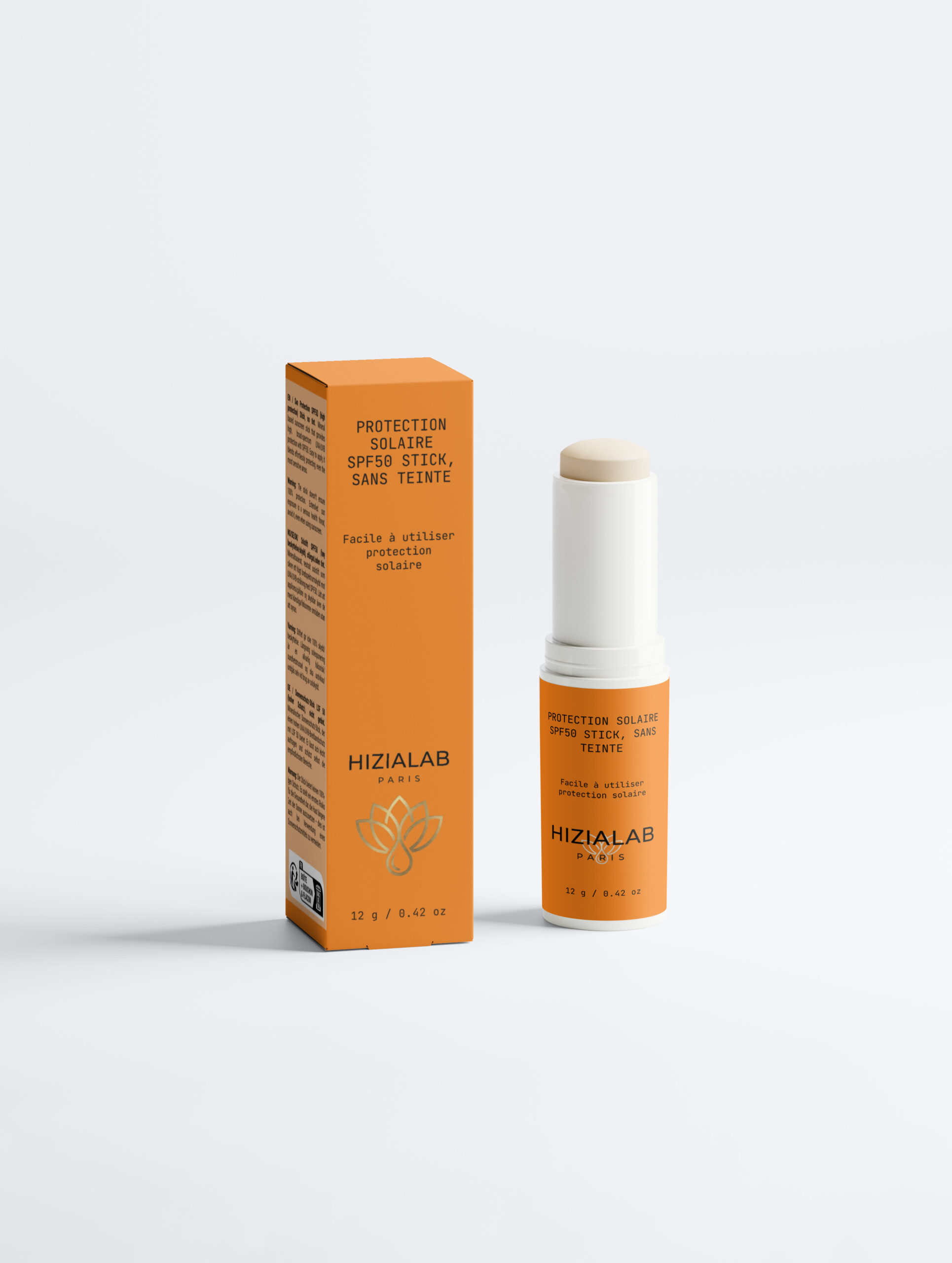 protection solaire spf50 stick, sans teinte