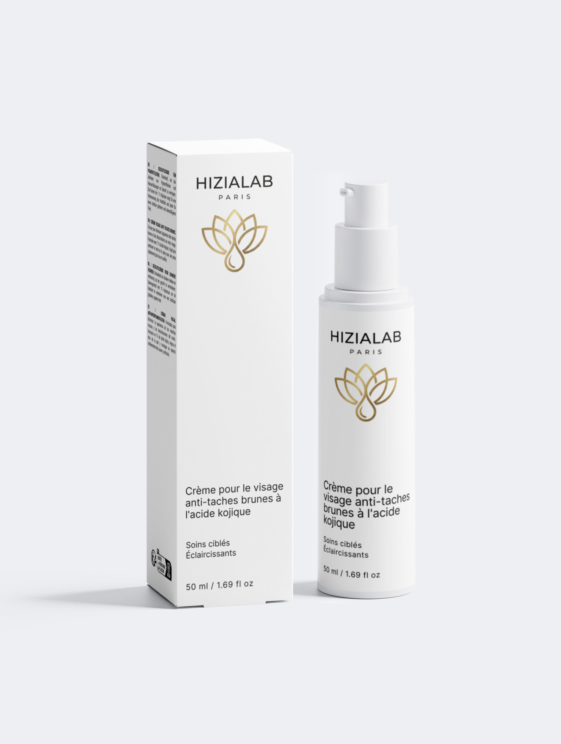 crème pour le visage anti taches brunes à l'acide kojique