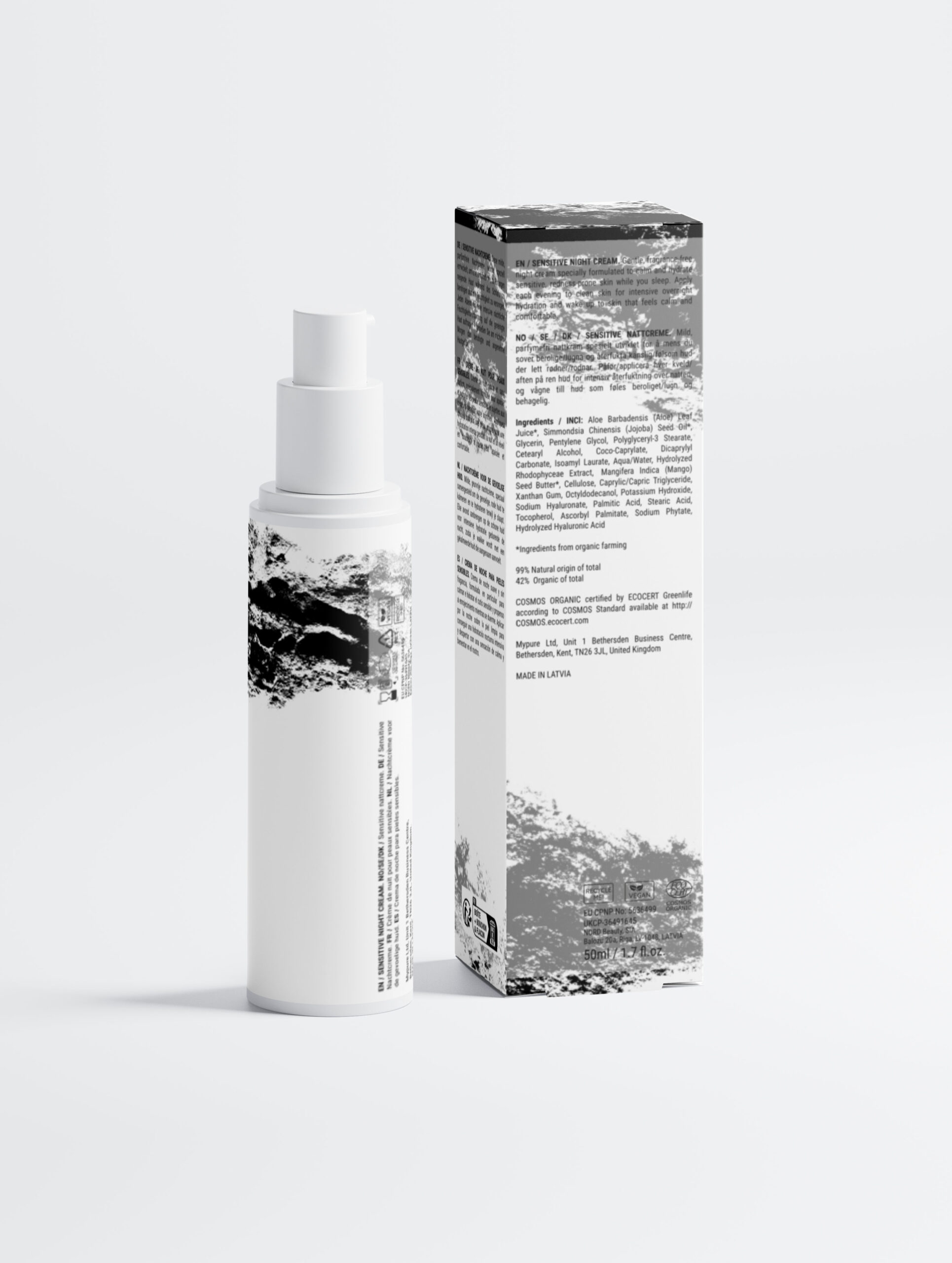 crème de nuit pour peaux sensibles, sans parfum